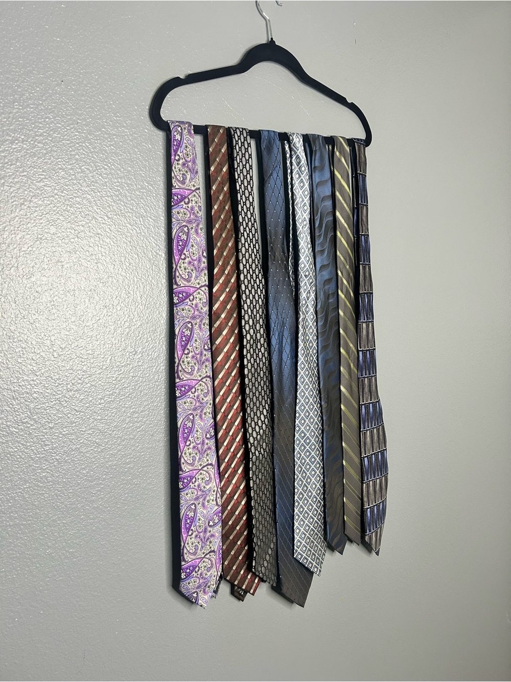 David Taylor and more Men's Tie Lot - Purple, Brown, Blue, Gray, Black